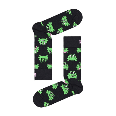 1 Pack Men's & Ladies Cotton Black Frog Design Socks
