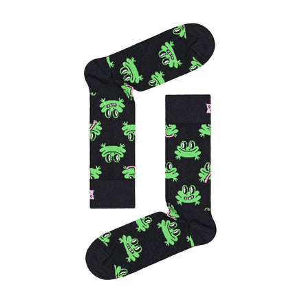 1 Pack Men's & Ladies Cotton Black Frog Design Socks