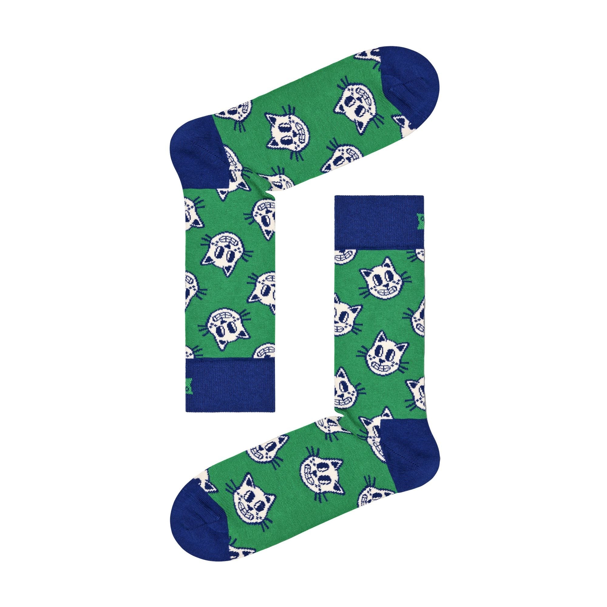 1 Pack Men's & Ladies Cotton Green Cat Design Socks