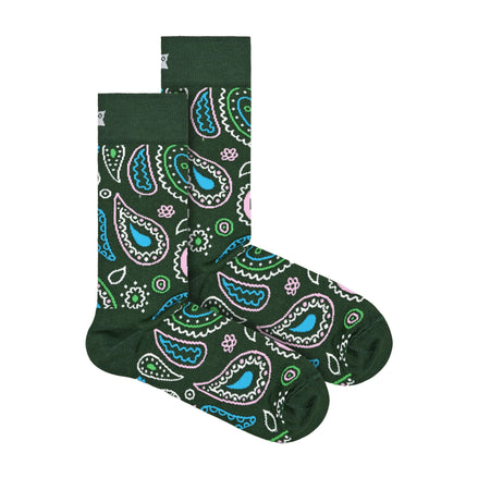 1 Pack Men's & Ladies Cotton Green Paisley Design Socks