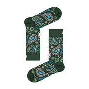 1 Pack Men's & Ladies Cotton Green Paisley Design Socks
