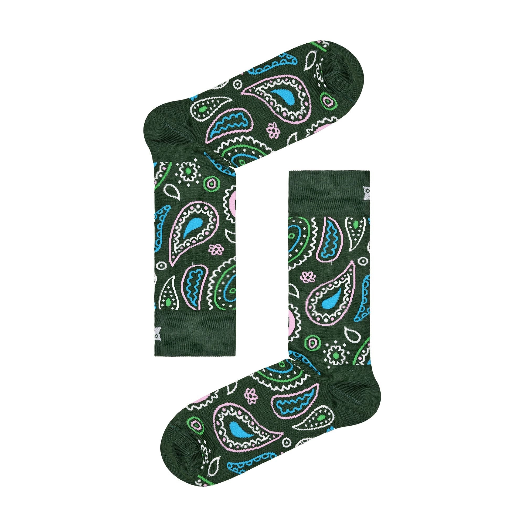 1 Pack Men's & Ladies Cotton Green Paisley Design Socks