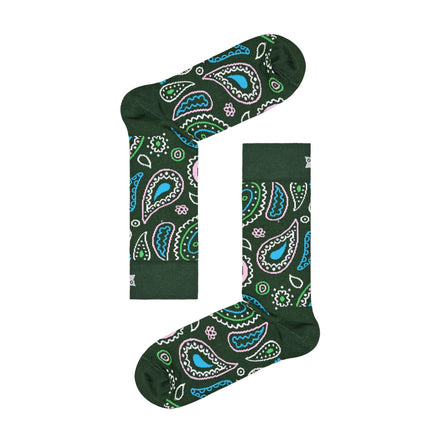 1 Pack Men's & Ladies Cotton Green Paisley Design Socks