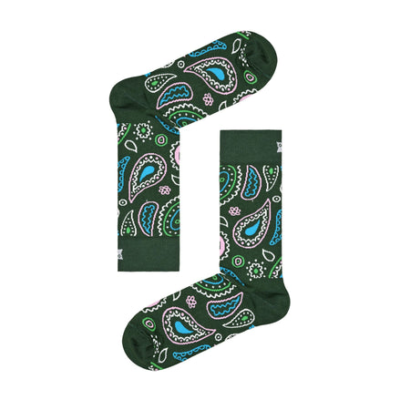 1 Pack Men's & Ladies Cotton Green Paisley Design Socks