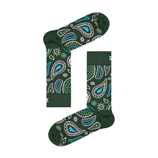 1 Pack Men's & Ladies Cotton Green Paisley Design Socks