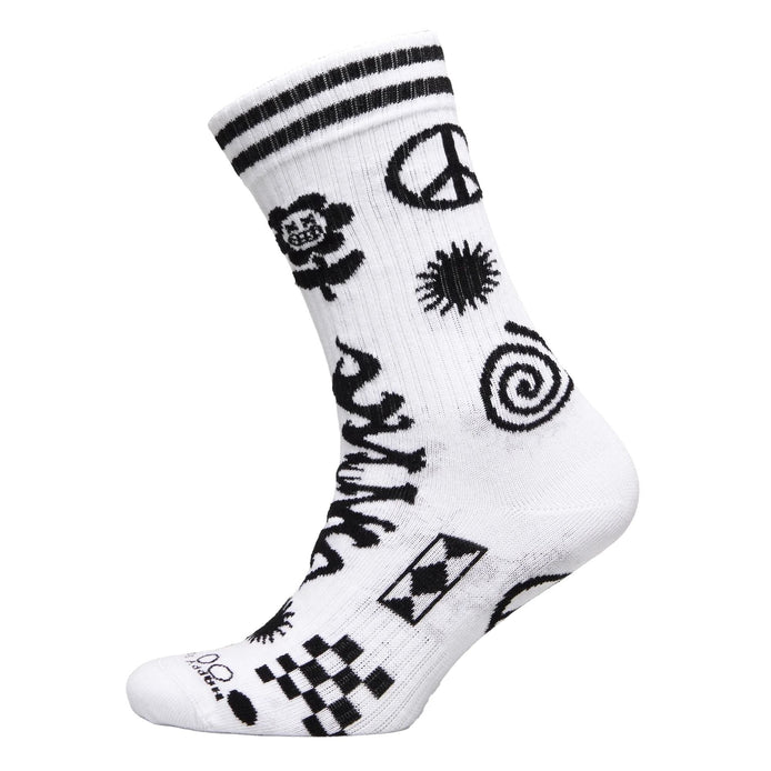 Patchwork Rave Breathable Ribbed Socks for Men and Women