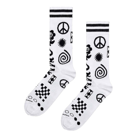 Patchwork Rave Breathable Ribbed Socks for Men and Women