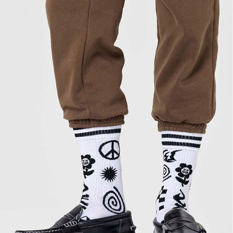 Patchwork Rave Breathable Ribbed Socks for Men and Women