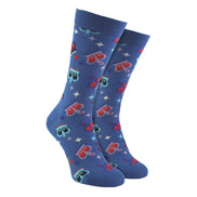 Crown Design Cotton Blue Unisex Socks