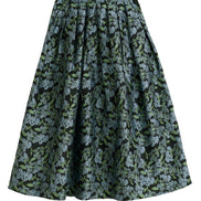 Pasadena Blossom Jacquard Midi Skirt - Black