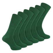 Mens Plain Coloured Cotton Rich Ribbed Dress Socks
