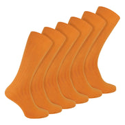 Mens Plain Coloured Cotton Rich Ribbed Dress Socks