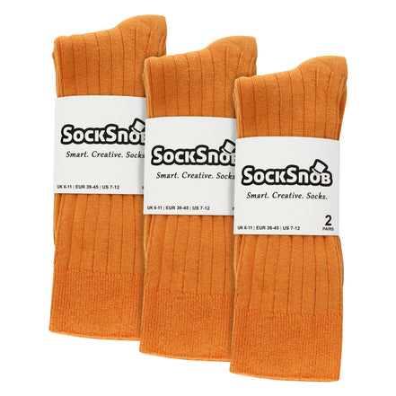 Mens Plain Coloured Cotton Rich Ribbed Dress Socks