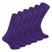Mens Plain Coloured Cotton Rich Ribbed Dress Socks