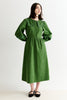 Prudence Babycord Big Collar Ric Rac Trim Midi Dress - Olive
