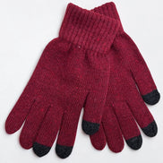 Hahn Burgundy Touch Screen Knitted Gloves