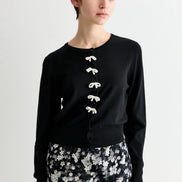 Ives Bow Trimmed Cardigan - Black