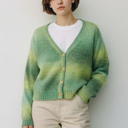 Thao V Neck Space Dyed Cardigan
