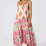 Pink Tiered Cami Maxi Dress