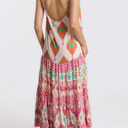 Pink Tiered Cami Maxi Dress