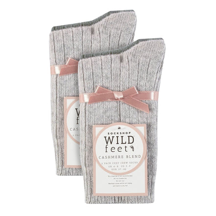 4 Pack Ladies Cashmere Boot Socks | Breathable Cozy Ribbed Wool Bed Socks
