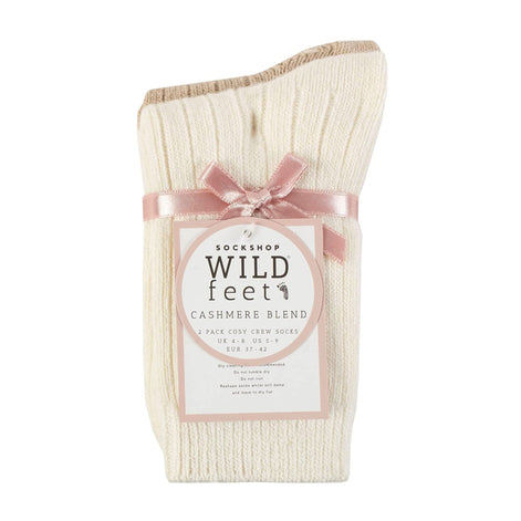 2 Pack Ladies Cashmere Wool Bed Socks for Sleep