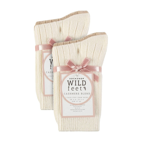 4 Pack Ladies Cashmere Boot Socks | Breathable Cozy Ribbed Wool Bed Socks