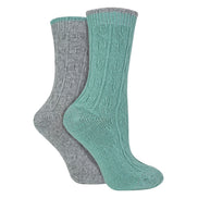 4 Pack Ladies Cable Knit and Lurex Glitter Socks for Sparkling Style and Comfort