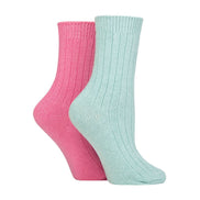 2 Pack Ladies Cashmere Wool Bed Socks for Sleep