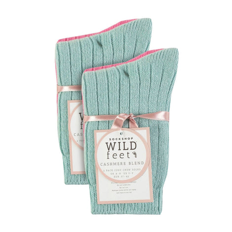 4 Pack Ladies Cashmere Boot Socks | Breathable Cozy Ribbed Wool Bed Socks