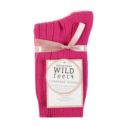 2 Pack Ladies Cashmere Wool Bed Socks for Sleep