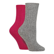 4 Pack Ladies Cashmere Boot Socks | Breathable Cozy Ribbed Wool Bed Socks