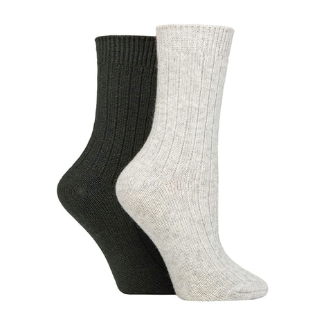2 Pack Ladies Cashmere Wool Bed Socks for Sleep