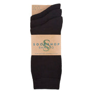 3 Pack Ladies Plain Bamboo Socks - Soft Breathable Everyday Comfort Socks
