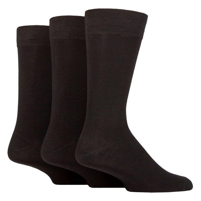 3 Pack Mens Plain and Patterned Bamboo Socks - Soft Breathable Everyday Comfort