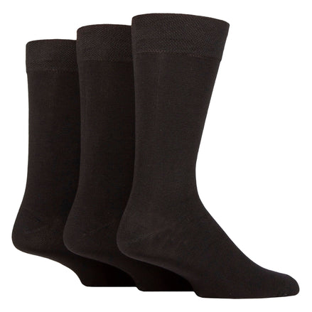 3 Pack Mens Plain and Patterned Bamboo Socks - Soft Breathable Everyday Comfort