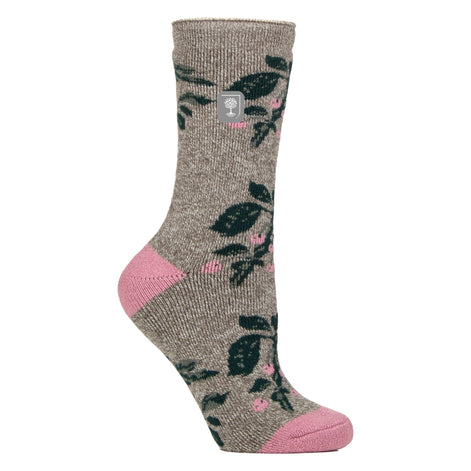 Womens RHS Thermal Socks | Thin Floral Patterned Fleece Socks