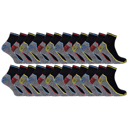 24 Pairs Multipack Mens Short Breathable Bamboo Work Socks