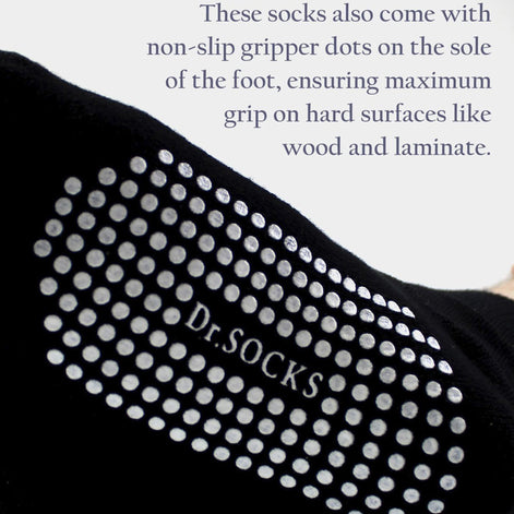 4 Pack Short Bamboo Diabetic Socks With Grips for Men and Women