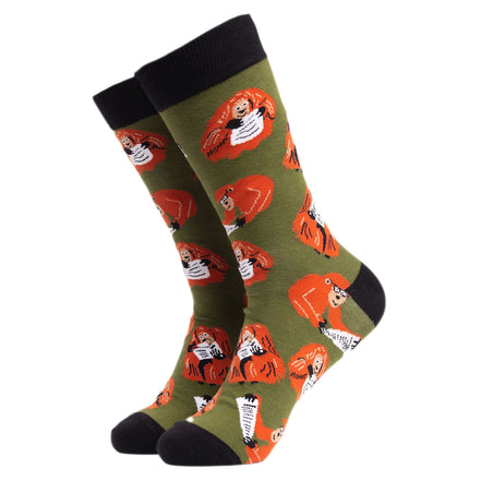 1 Pack Men's & Ladies Animal Design Crew Cotton Socks