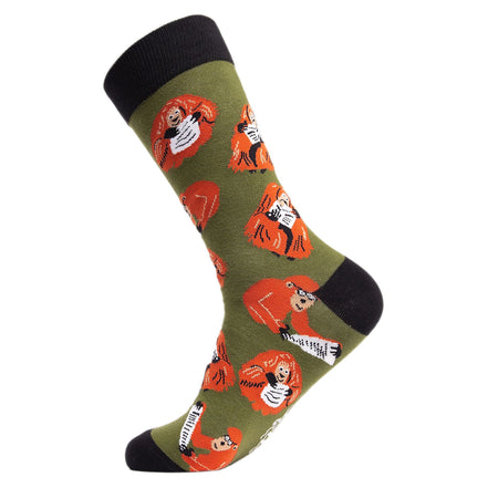 1 Pack Men's & Ladies Animal Design Crew Cotton Socks