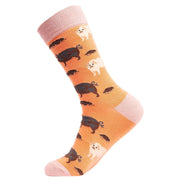 1 Pack Men's & Ladies Animal Design Crew Cotton Socks