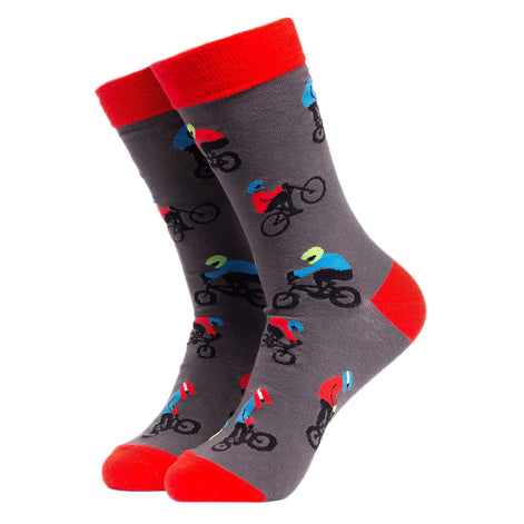 1 Pack Men's & Ladies Sports Themed Crew Cotton Socks