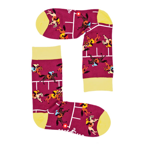 1 Pack Men's & Ladies Sports Themed Crew Cotton Socks