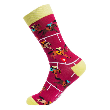 1 Pack Men's & Ladies Sports Themed Crew Cotton Socks