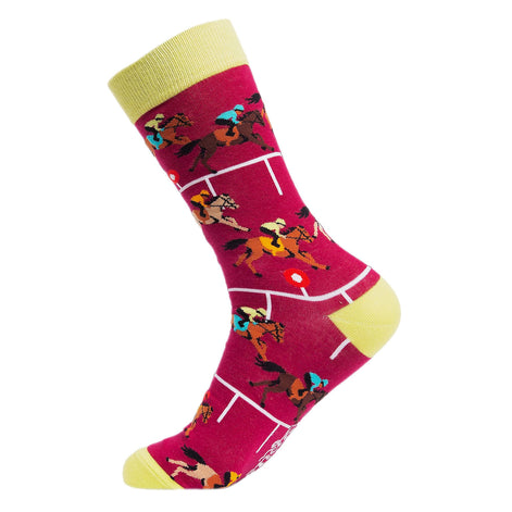 1 Pack Men's & Ladies Sports Themed Crew Cotton Socks