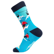 1 Pack Men's & Ladies Sports Themed Crew Cotton Socks