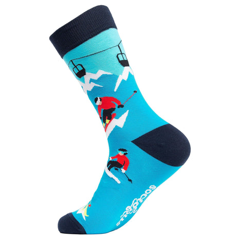 1 Pack Men's & Ladies Sports Themed Crew Cotton Socks