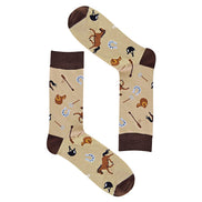 1 Pack Men's & Ladies Sports Themed Crew Cotton Socks