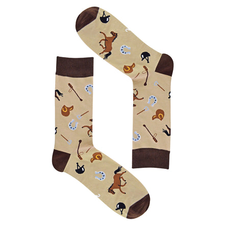 1 Pack Men's & Ladies Sports Themed Crew Cotton Socks